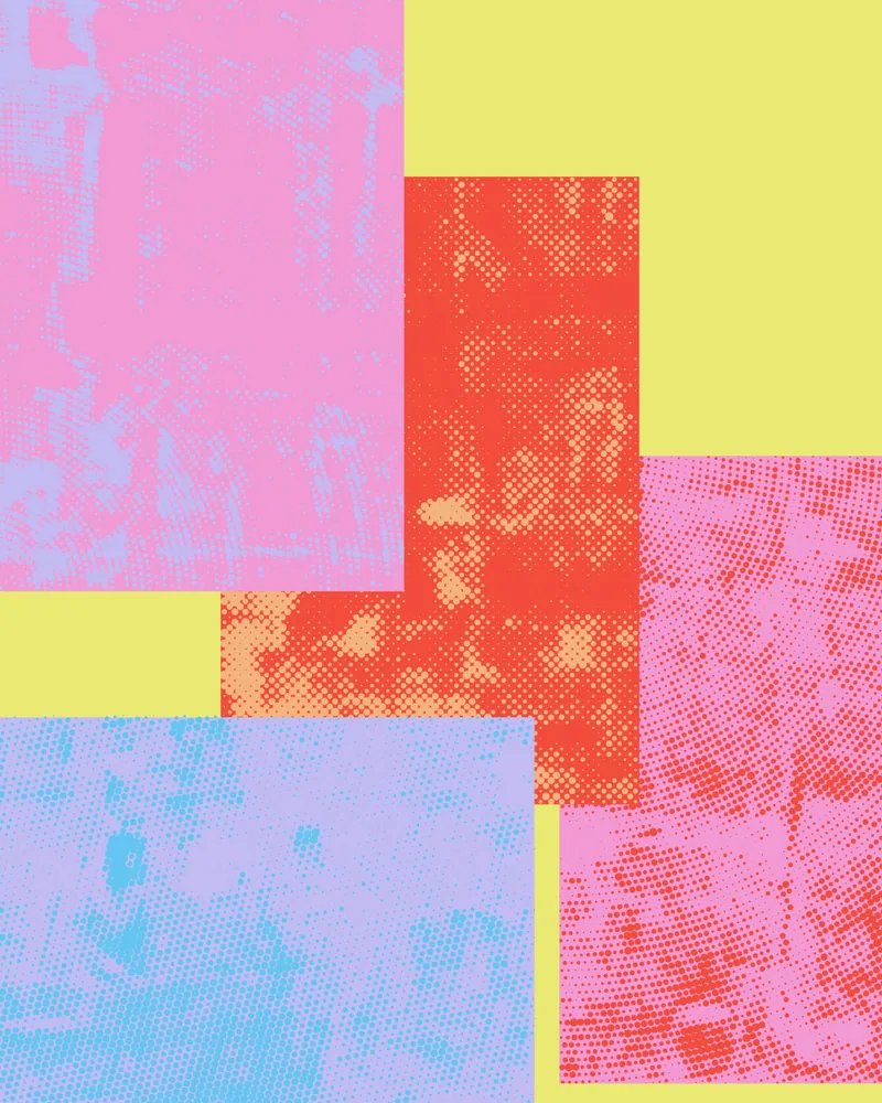 Layered halftone texture composition