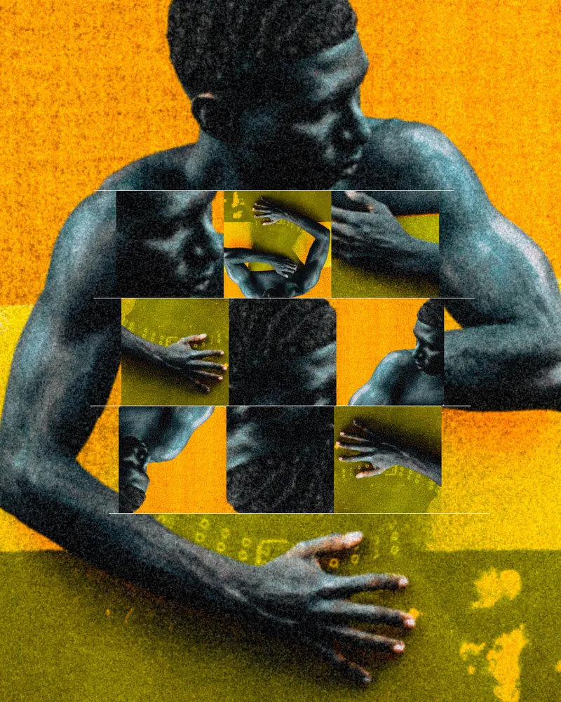 Image-making study with repeated portrait fragments