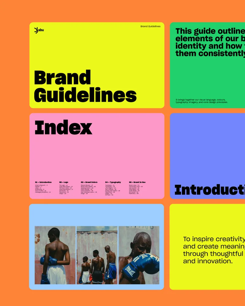 Colourful brand guidelines layout
