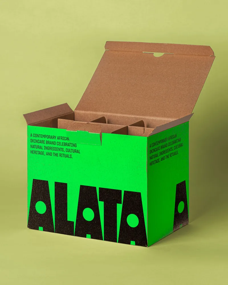 Bright green skincare packaging concept