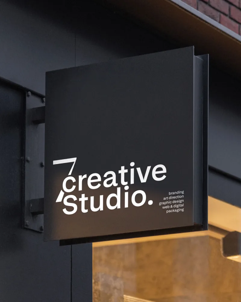 Creative studio exterior sign